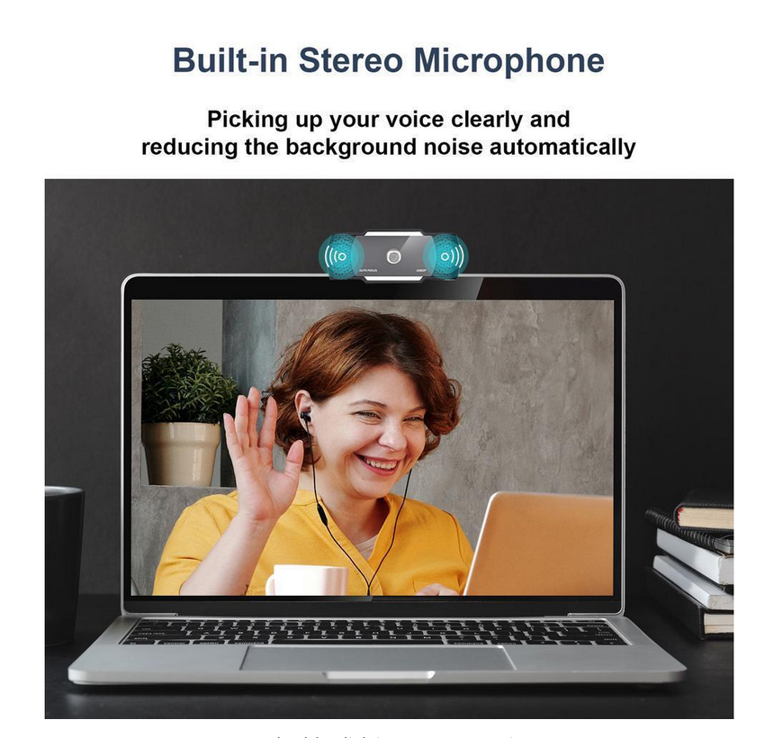 1080p Full HD Pro Webcam Desktop Laptop USB Computer Web Camera with Microphone