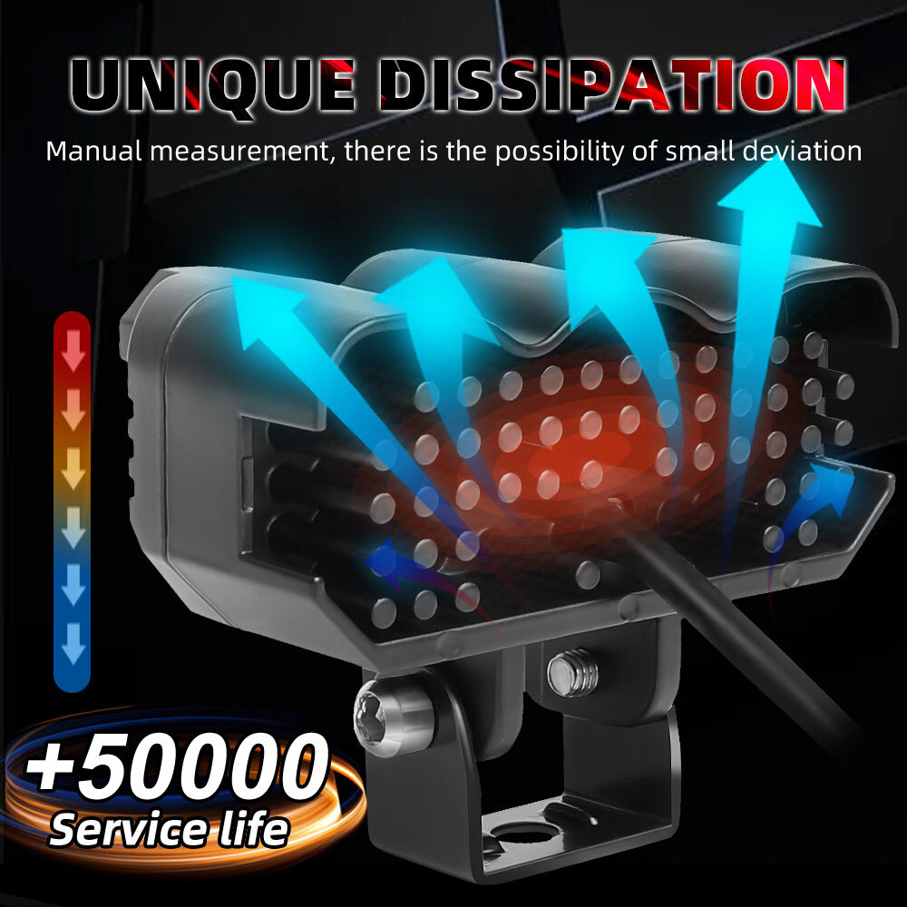 For Kawasaki mule 600 UTV Upper Roof 50" LED Light Bar & 4" Cube Pods + Wire Kit