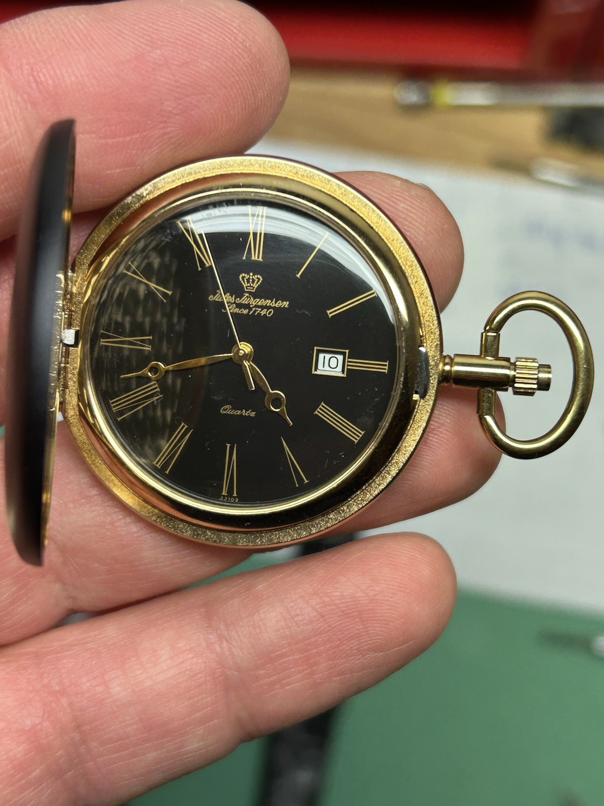Jules Jurgensen Quartz Pocket Watch NOT Running Read