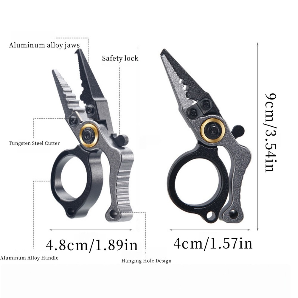 1PCS Compact Mini Fishing Pliers Scissors Line Cutter Hook Remover Split Ring