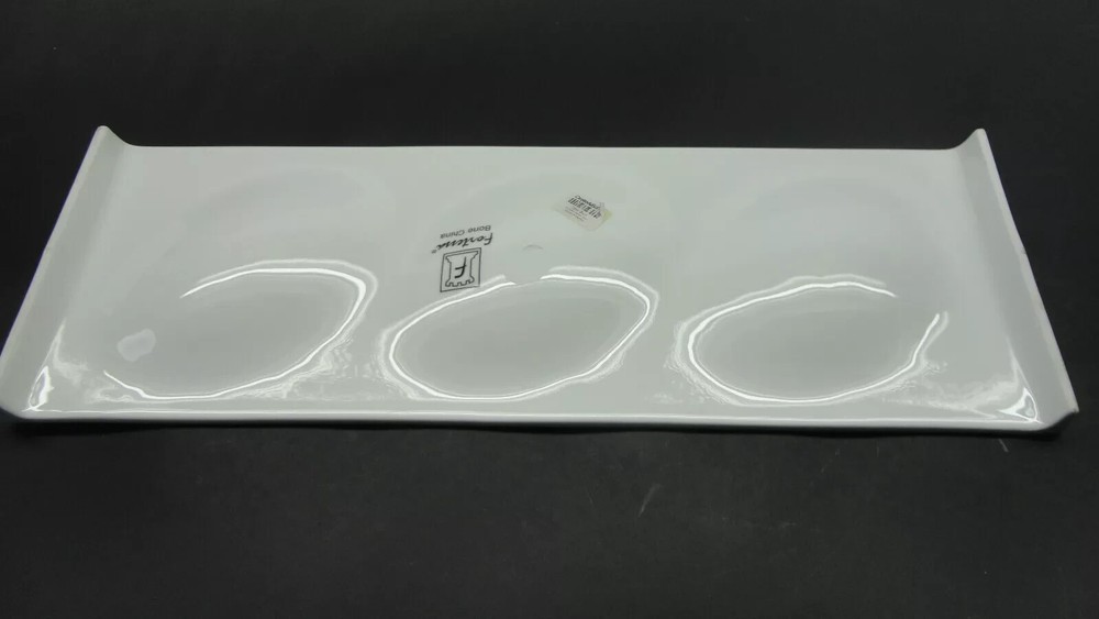 Fortessa Dinnerware 3 section Appetizer Sampler Serving Platter Bone China ~New!