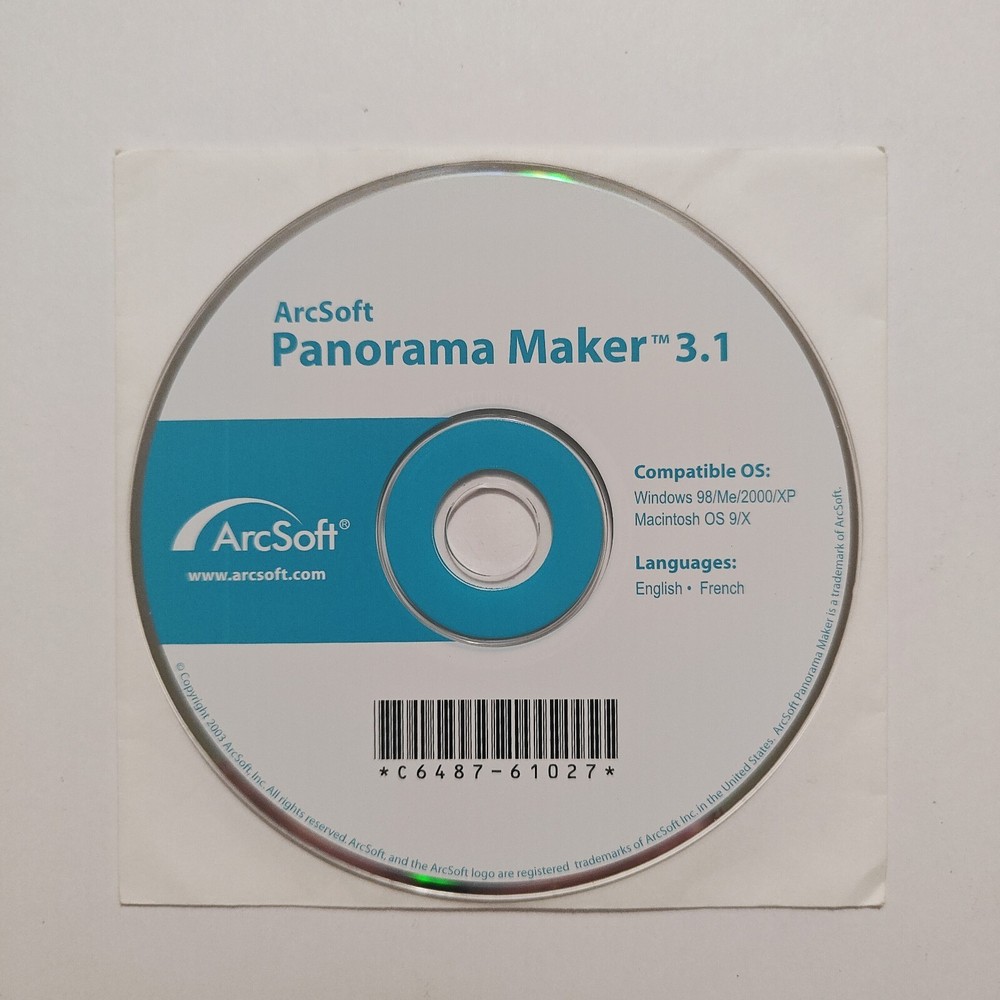 ArcSoft Panorama Maker 3.1 (PC, CD-ROM) Windows & Mac OS - EXCELLENT