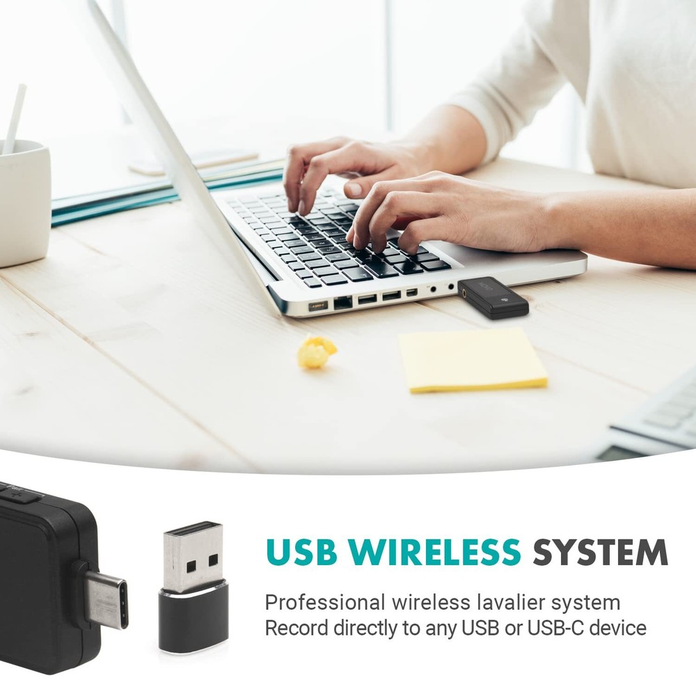 USB-C Wireless Lavalier Microphone for Computers Tablets Smartphones WMX-1-UL