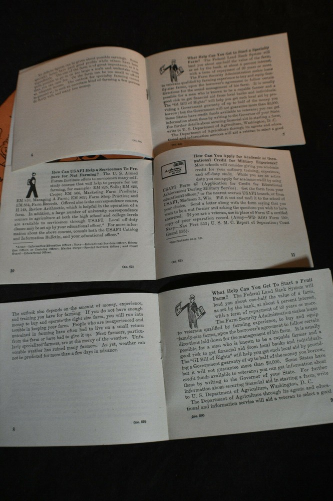 WW2 Shall I be a Farmer Brochures for Military Veterans *Fruit*Pecans*Walnuts*