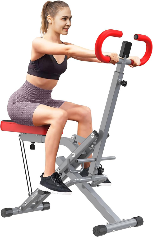 Squat Machine for Home Gym, Squat Rowing Machine with Adjustable Resistance and