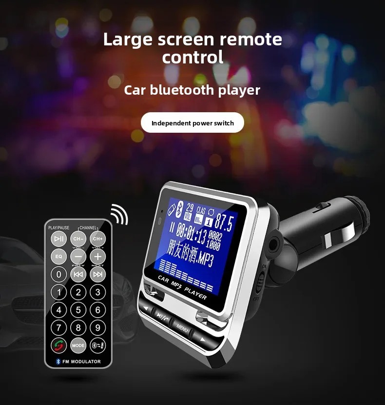 Car MP3 FM12b Bluetooth Hands-Free Car FM Transmitter With Large Screen Display