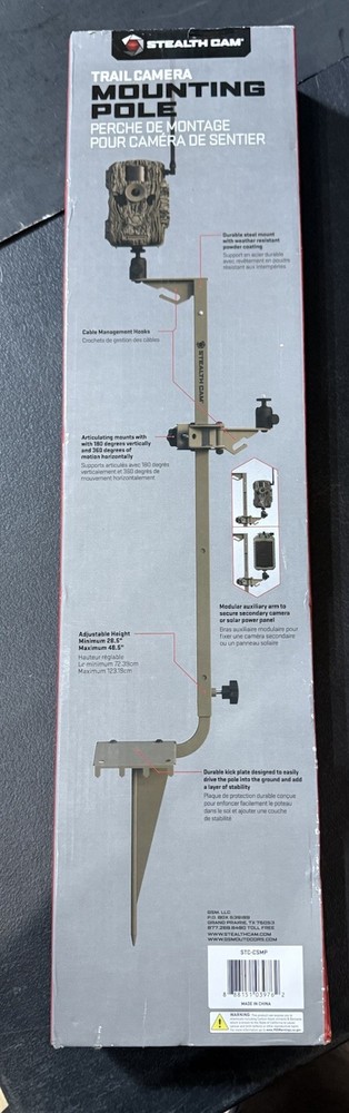 Stealth Cam Adjustable Multi Pivot Mounting Post for Trail Camera and Battery