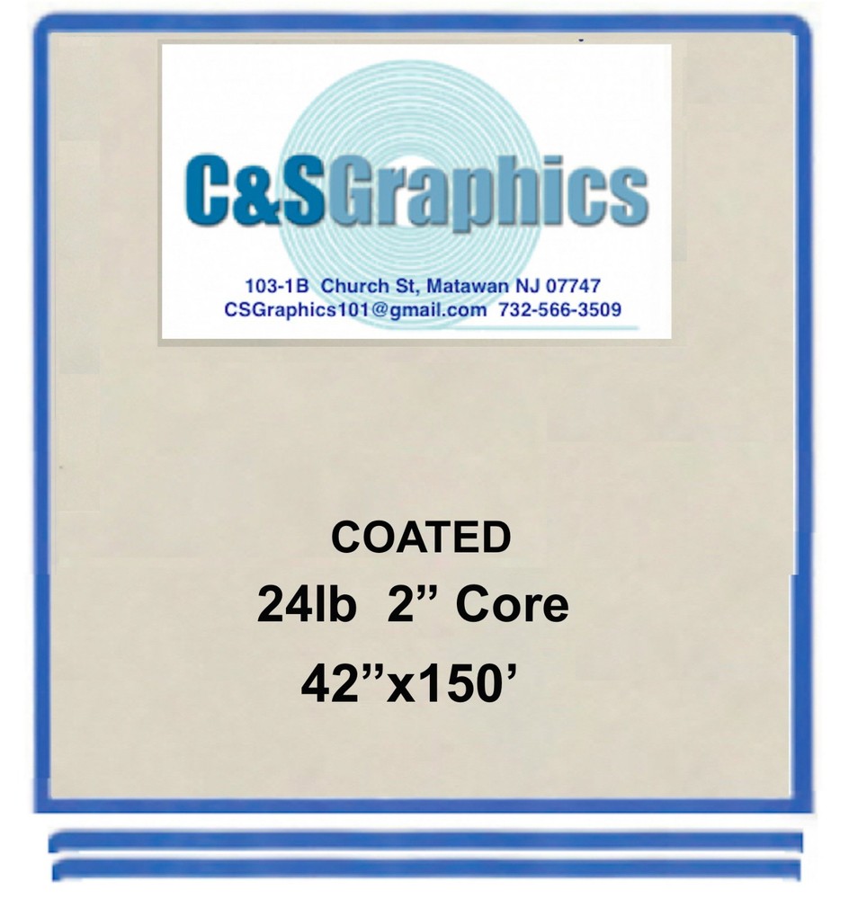 4 ROLLS 42"x150' 24LB COATED BOND PLOTTER PAPER