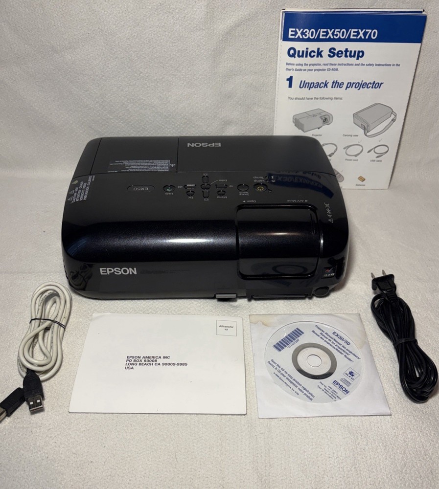 Epson H284A EX50 Digital 3LCD Projector - TESTED Working