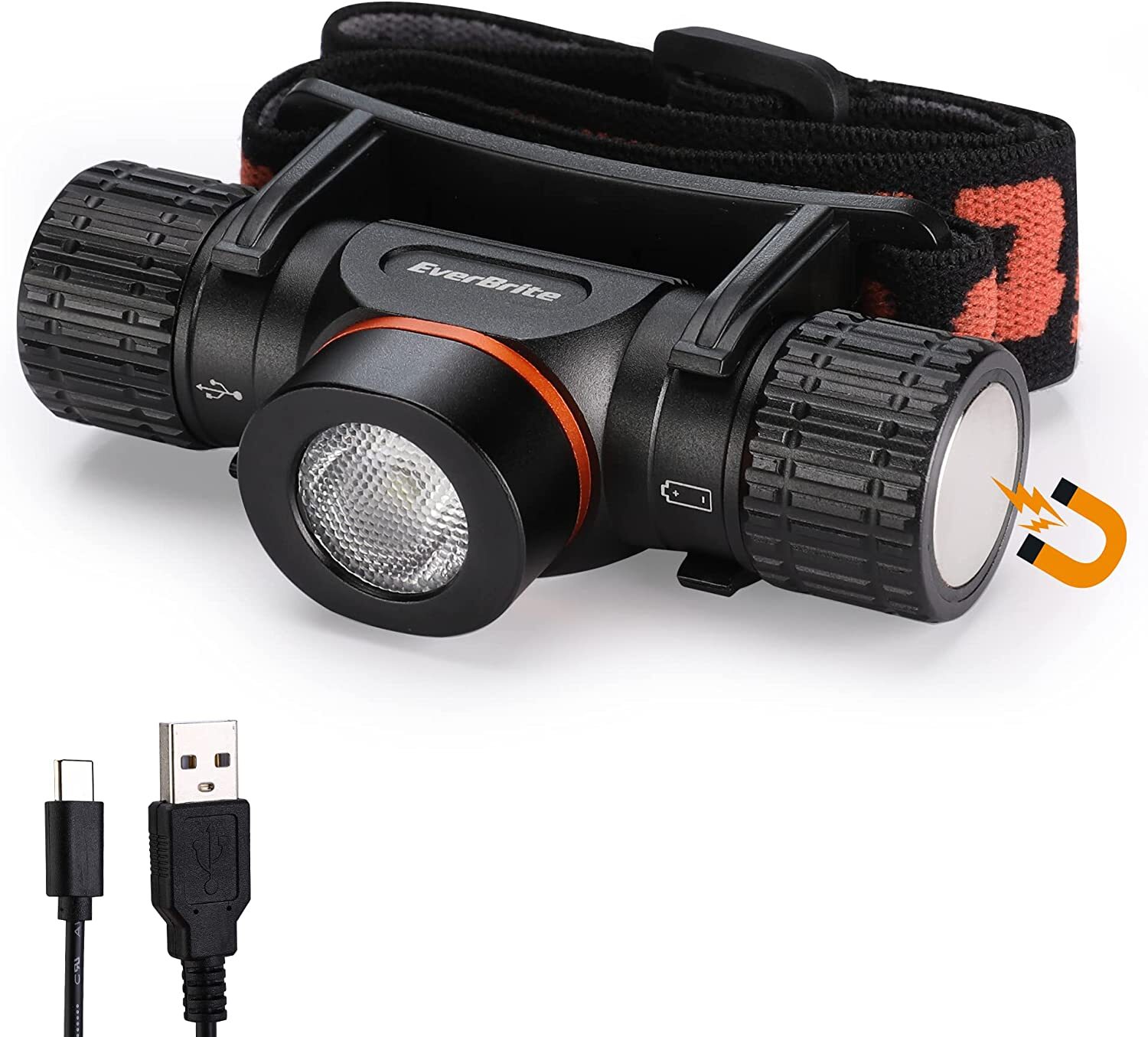 EverBrite Rechargeable Headlamp 1000 Lumen LED USB-C 5 Light Modes Magnetic Base