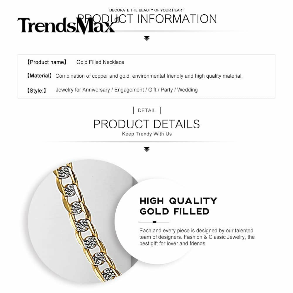 4mm 18-30" Diamond-Cut Curb Cuban Link Gold Plated Chain Necklace Men Women Gift