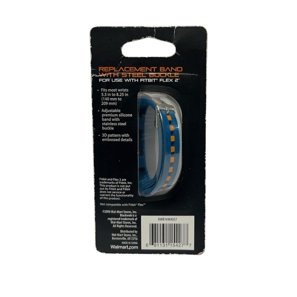 Replacement Wristband for Fitbit Flex ,Orange on Blue