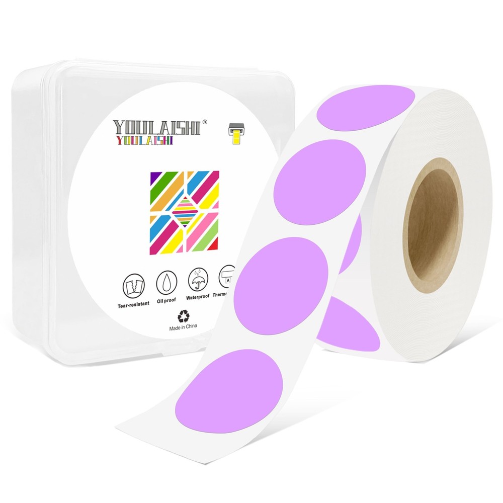 1 Inch Circle Dot Stickers 1000 PCS Color Coding Thermal Labels Dots Writable...