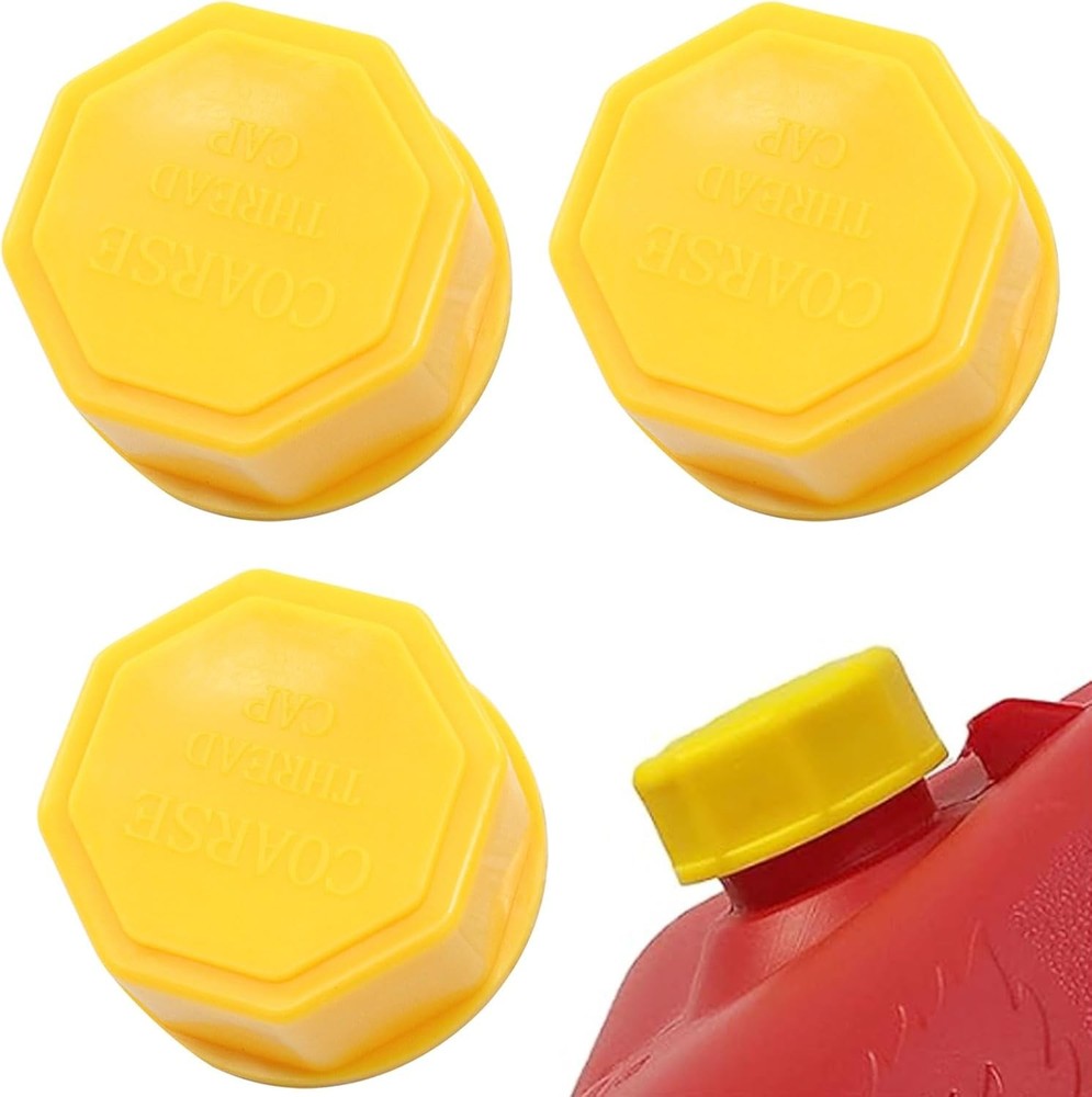5 Gallon Gas Can Cap Replacement, 3 Pcs Coarse Thread Plastic Caps, Universal