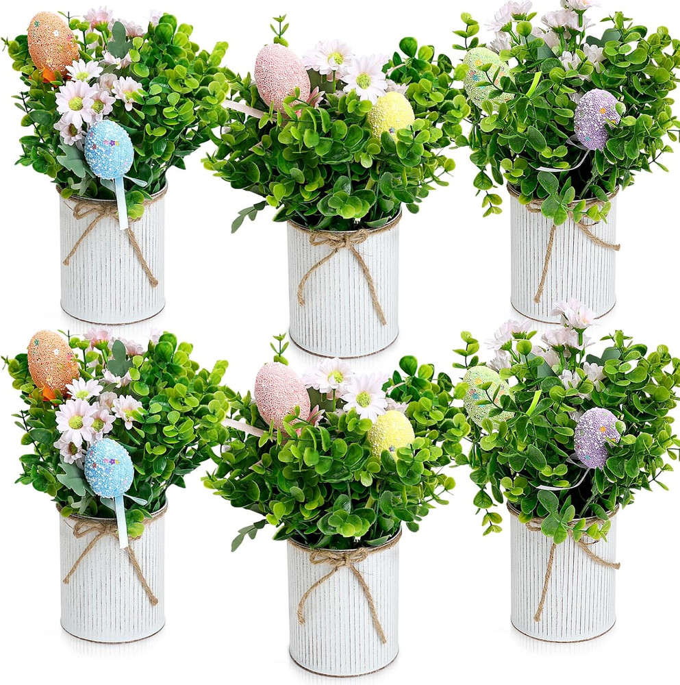 Spring Easter Table Decorations Centerpieces – Set of 6 Pre-Made Eggs Tabletop A