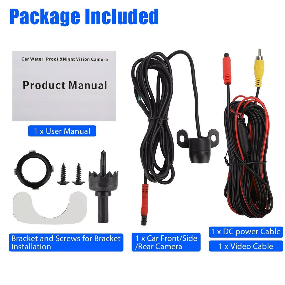 170° CMOS Car Front/Side/Rear View Reverse Backup Night Vision Parking Camera US