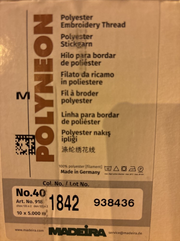 Madeira NEW Polyester Polyneon Embroidery Thread  Blue 5000m Cone, 10