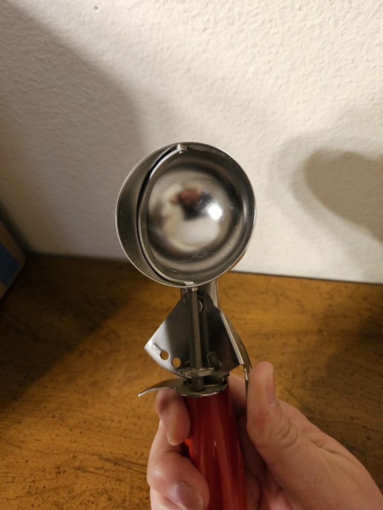 Vintage Ice Scoop With Red Handle 8"