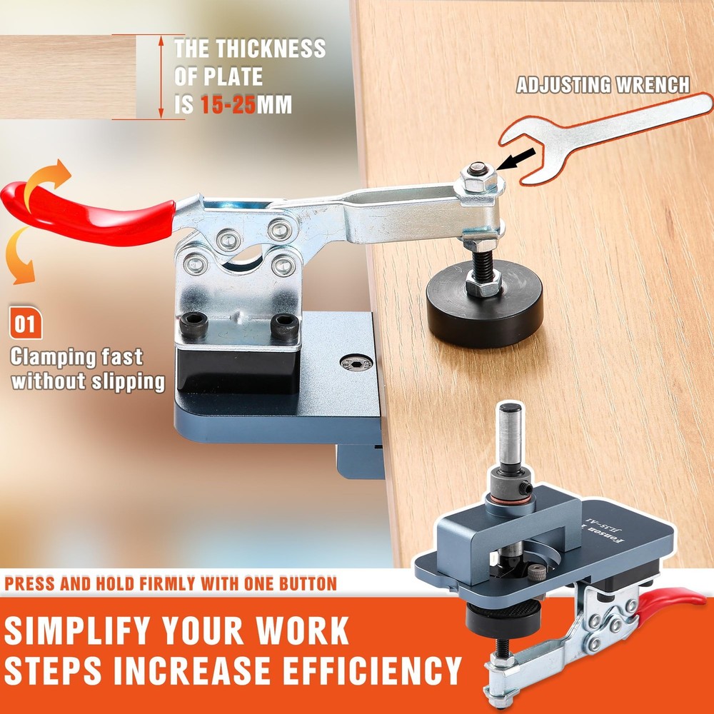 35MM Cabinet Hinge Jig Concealed Hinge Drilling Tool with Clamp