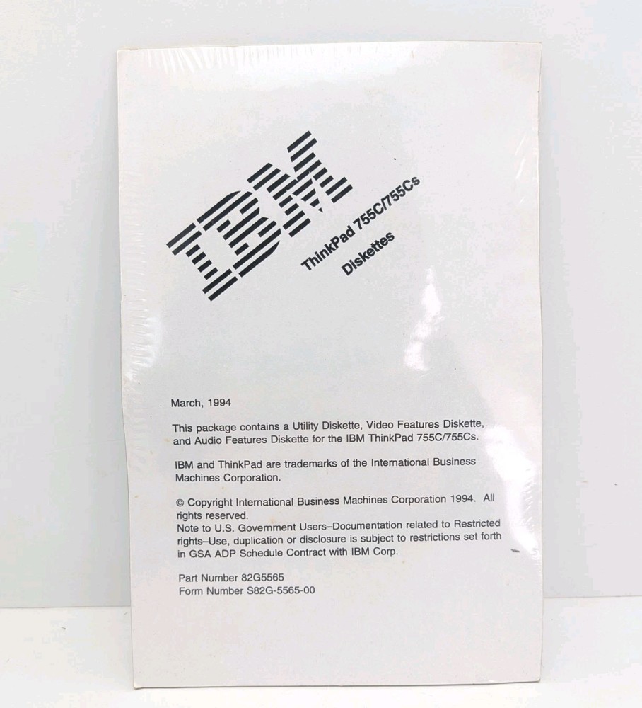 IBM Thinkpad Diskettes 755C/755Cs Utility Audio Vtg Computing 1994