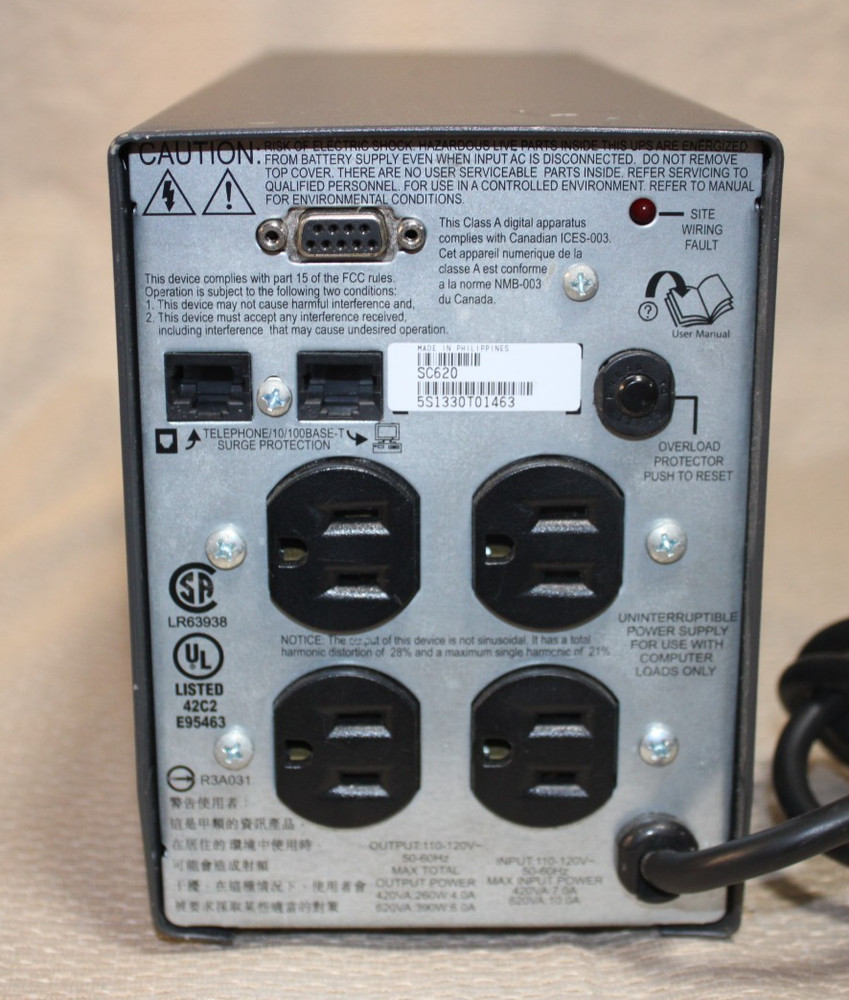 APC Smart-UPS SC620 Backup Battery UPS Tower Untested Needs Battery