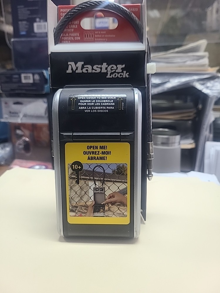 Master Lock 5482D Large Outdoor Lock Box With Removable Cable & Combination Dial