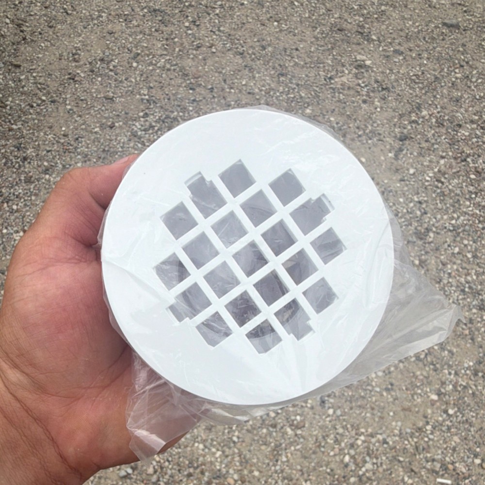 White Round Plastic Matte Shower Drain Grate Cover