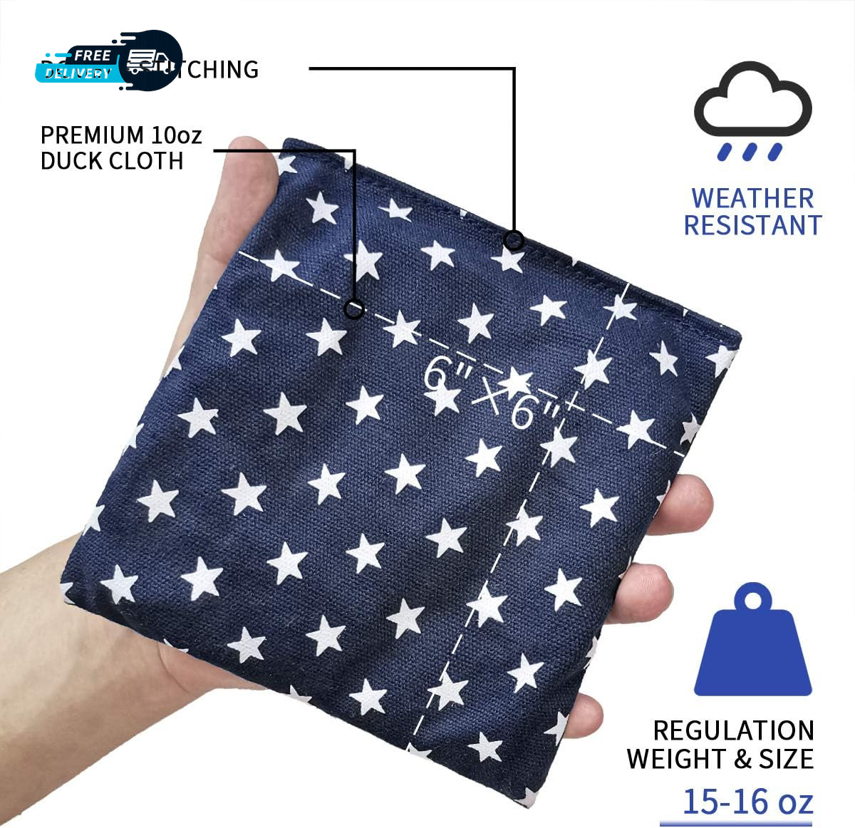 Cornhole Bags Set of 8 - Premium Corn Hole Bean Bags for Tossing - All Weather