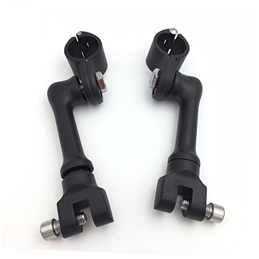 XKMT-Black Long Angled Adjustable Highway Peg Mounting Kit Compatible With