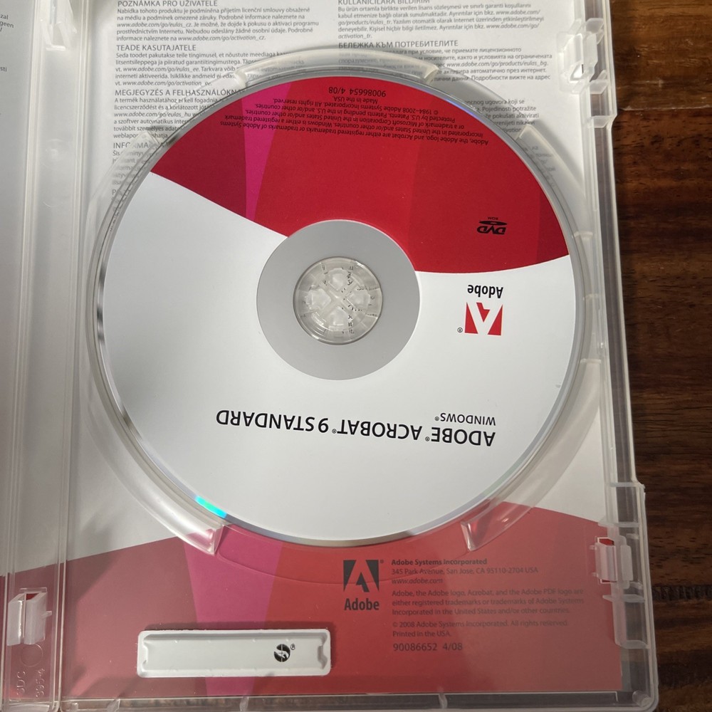 Adobe Acrobat 9 Standard for Windows PC In Original Box W/ Inserts