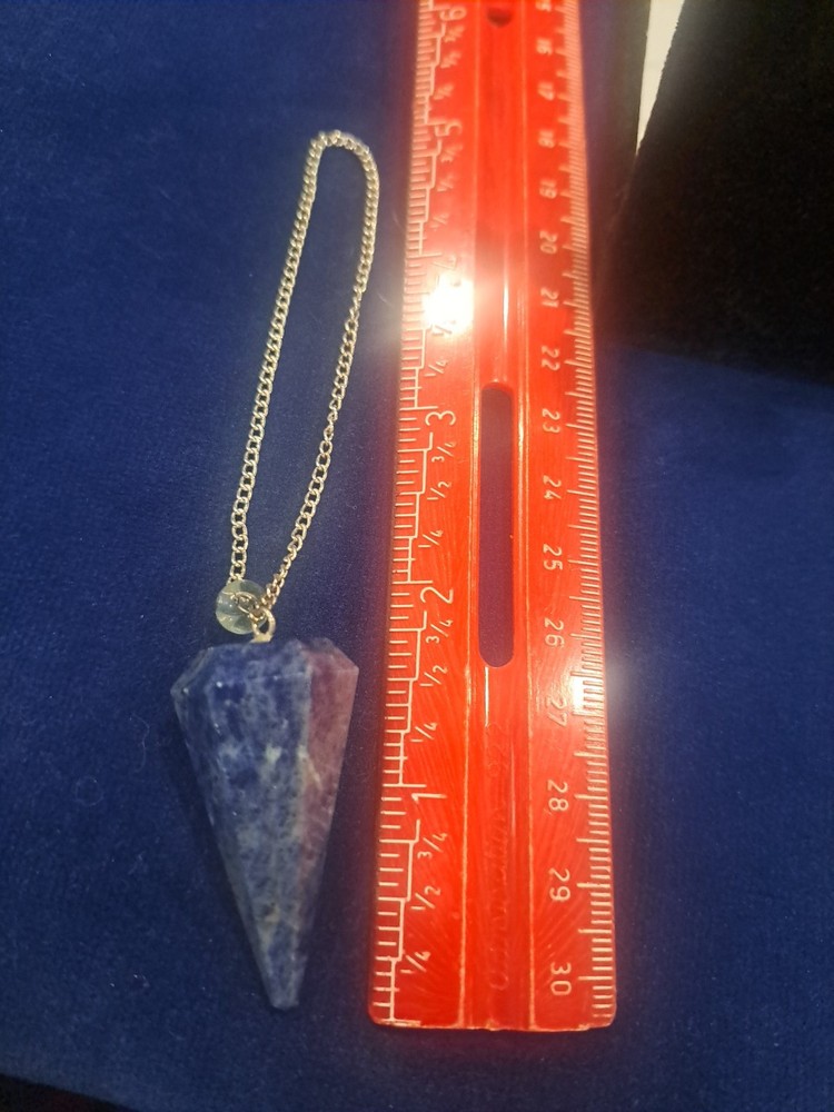 Lapis Lazuli Pendulum Crystal Stone, Faceted Pendulum Divination Tools, Dowsing