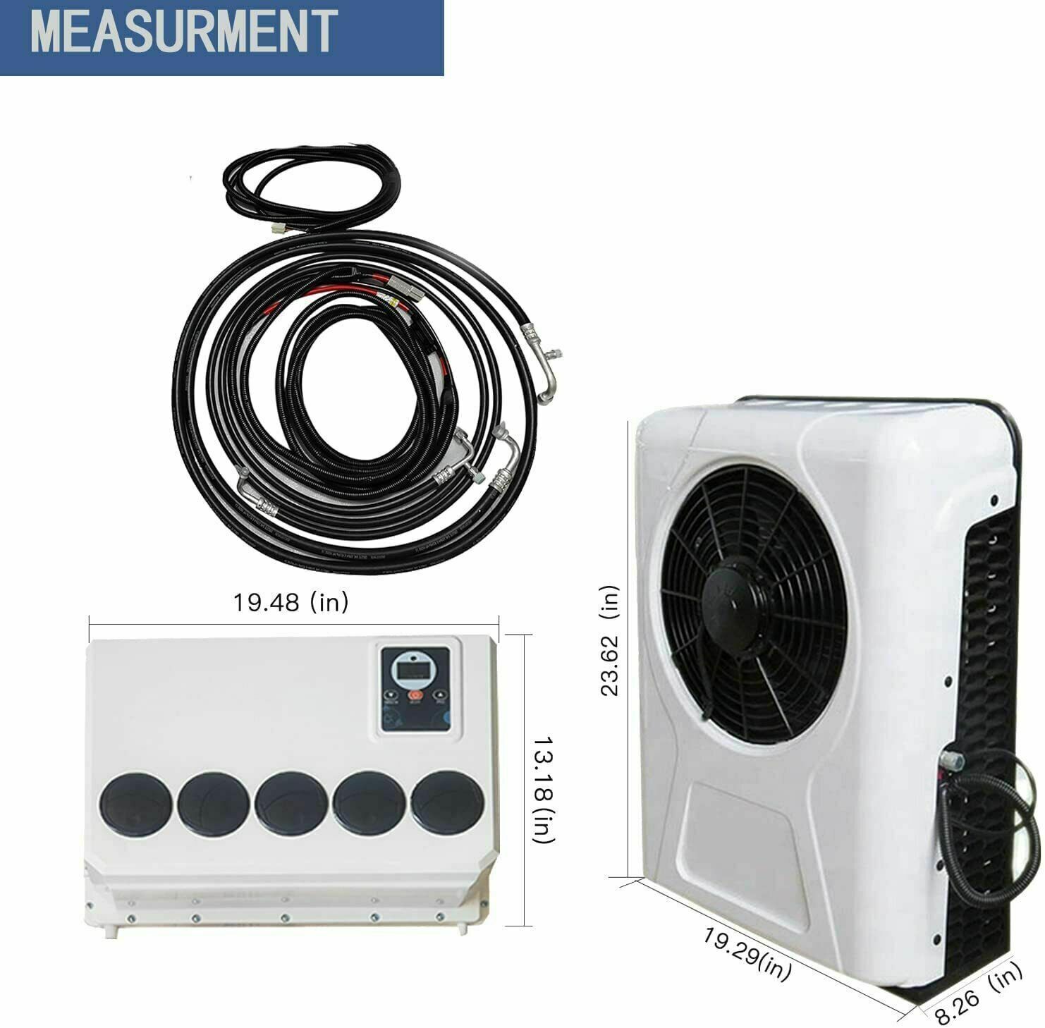 Truck Cab Air Conditioner 12000 BTU 12V Split AC Fits Semi Trucks Bus RV Caravan