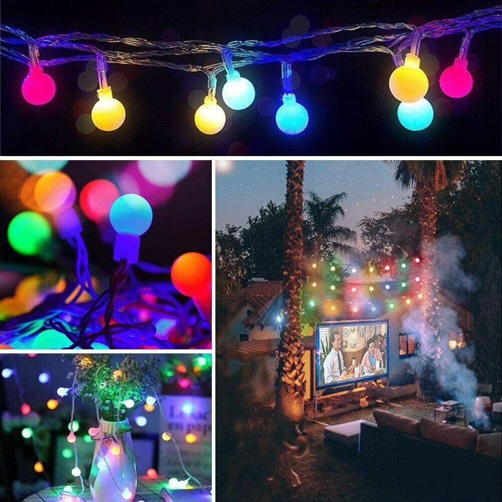 2 Pack Outdoor Solar Globe String Light 8 Modes Yard Landscape 66FT 200LED