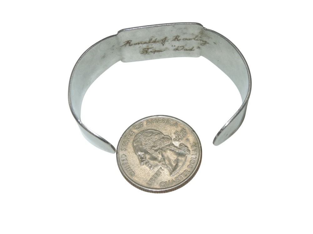 Original WWII US Army Named Hand Engraved Fighter Plane Named Bracelet DR9