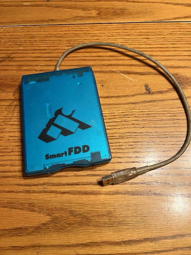 Microtech SmartFDD External USB Floppy Disk Drive Aqua Blue