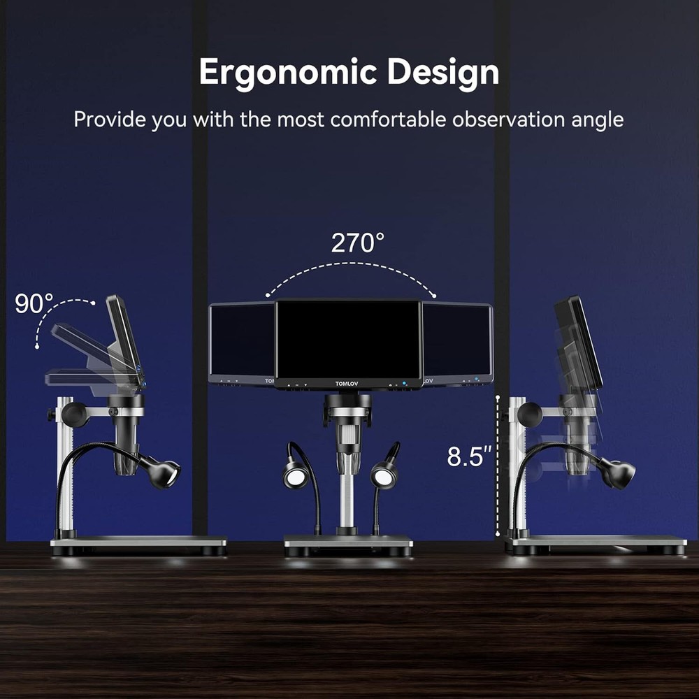 TOMLOV DM9 Series Digital Microscope 1200X Coin Microscope Soldering Microscope