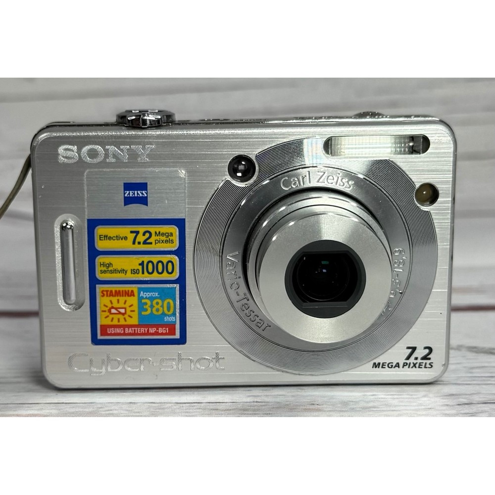 Sony Cyber-shot DSC-W55 7.2MP Digital Camera Silver Bundle with Case and Memory