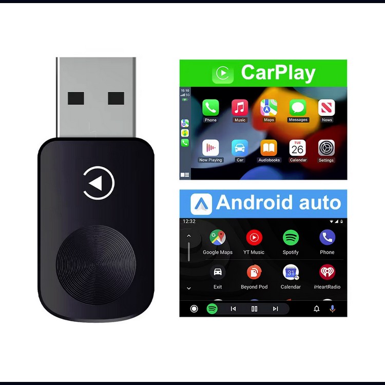 Convert Wireless Wifi Apple CarPlay Android Auto USB Navigation GPS Adapter