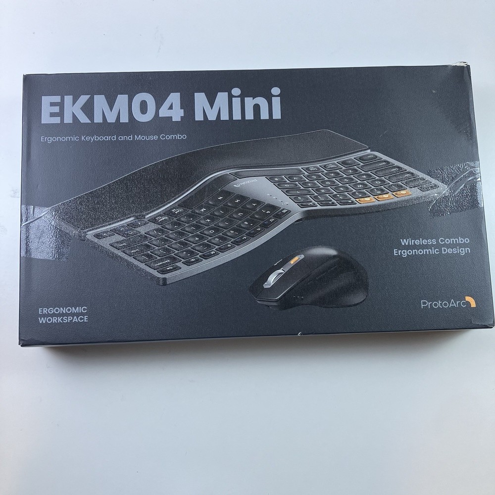 ProtoArc Bluetooth Ergonomic Keyboard Mouse Combo EKM04 Mini Compact Wireless