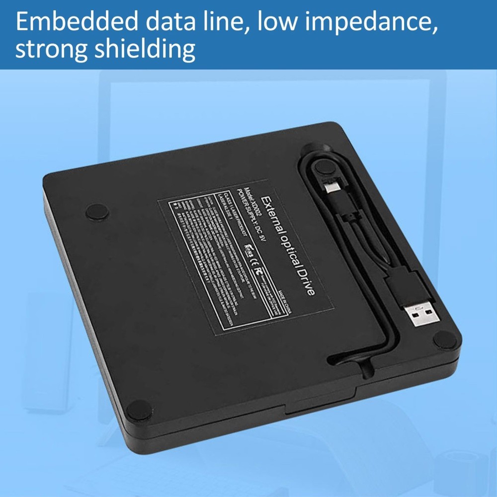 Shockproof External DVD Drive High-Speed 5Gbps USB-C&USB-A Dual Interface Drive