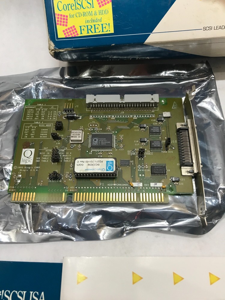 Open Box Q Logic Fast! SCSI ISA Host Adapter Card Bundle With Floppy - DW