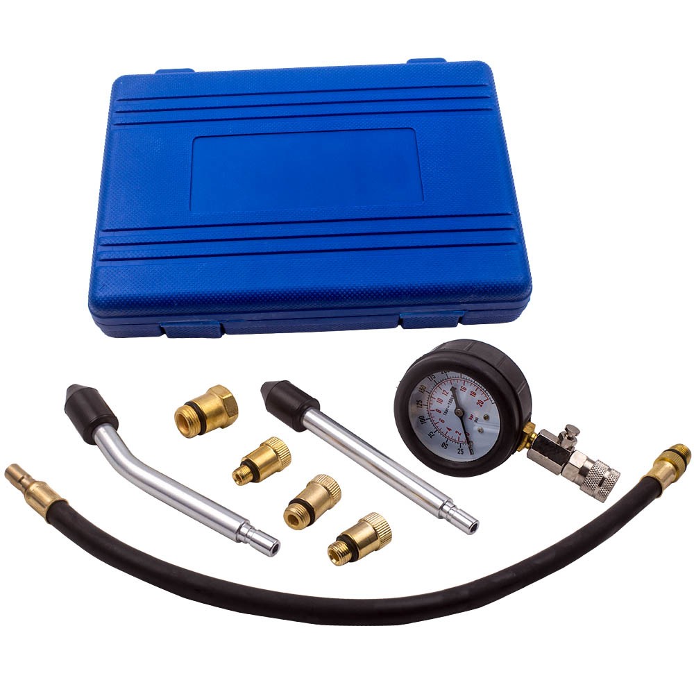 Petrol Engine Cylinder Compression Pressure Tester Pipes Detector Tool Kit