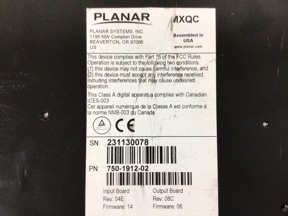PLANAR MXQC Clarity Matrix Quad Controller 750-1912-02
