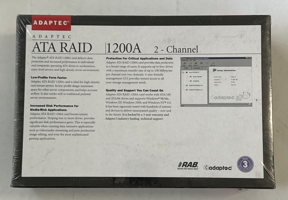 Adaptec, ATA Raid 1200A, 2-Channel, 1891200