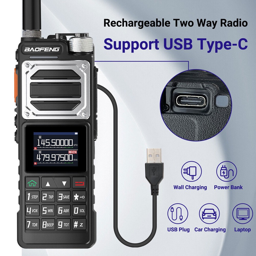 US BAOFENG UV-25 WALKIE TALKIE LONG RANGE TRI-POWER TWO WAY HAM RADIOS NOAA 2PCS