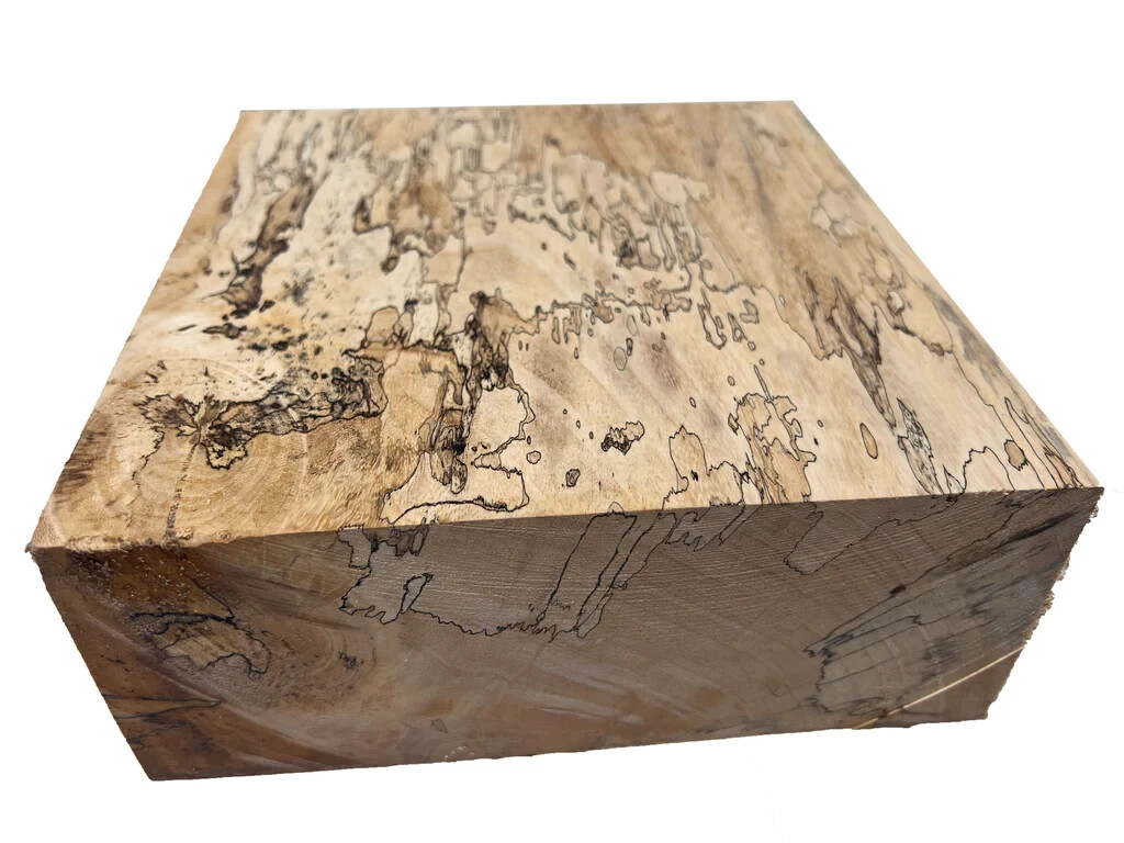 Spalted Tamarind Bowl Blank 6x6x2 Turning Square Carving Block- Free US Shipping