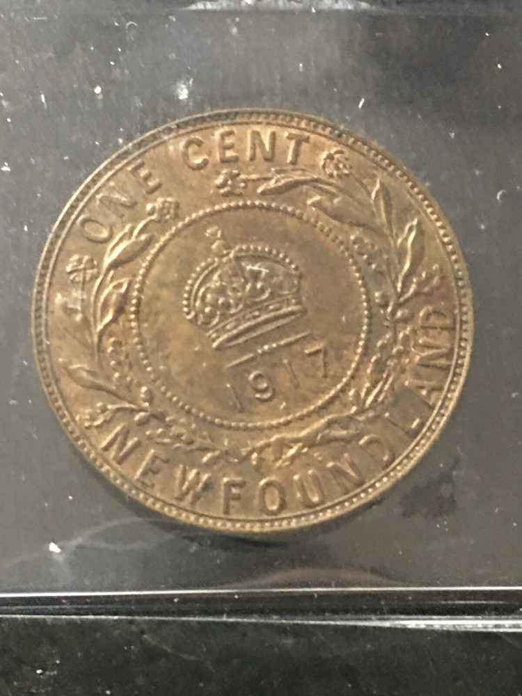 1917c ICCS Graded Newfoundland, Large ¢1 Cent, **AU-55**