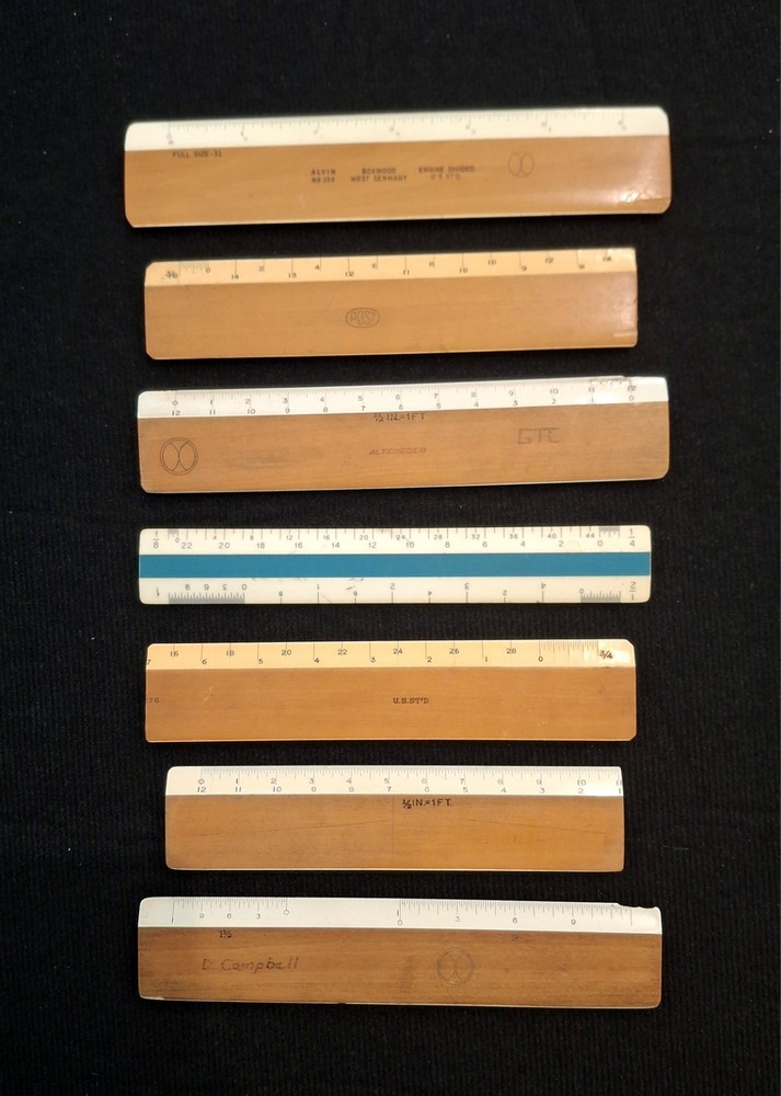 Drafting Scale Rulers Assortment Vintage