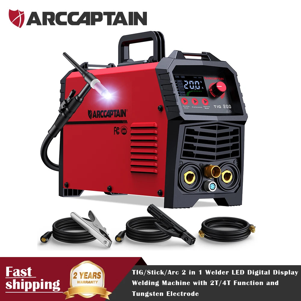 ARCCAPTAIN TIG Welder 200A High Frequency 110v/220v Dual Voltage TIG/Stick/Arc