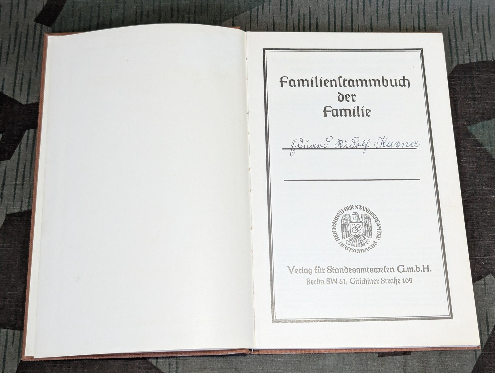 WWII German Deutsches Einheits Familien Stammbuch Family Record Book Ancestry